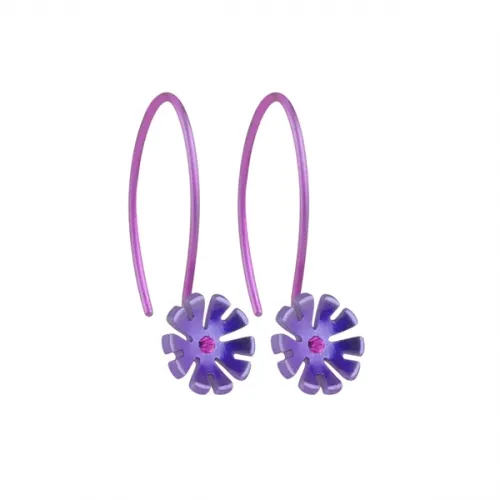 Small Ten Petal Purple Flower Hook Drops